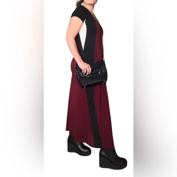 Zara Trafaluc Mod Colorblock Lightweight V-neck Maxi dress Size Small - Picture 2 of 10